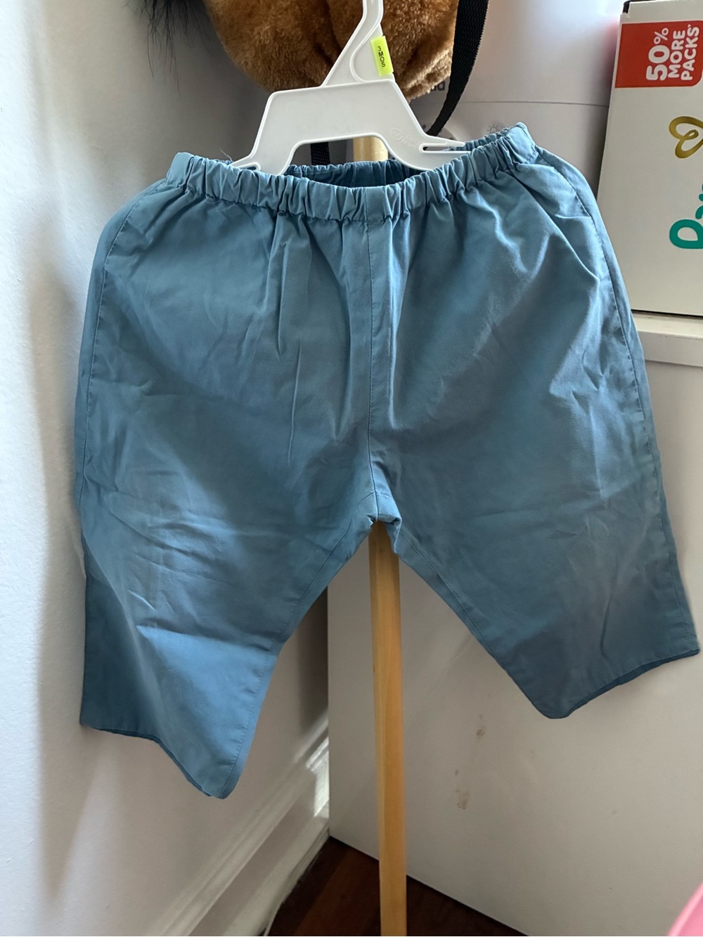 Bonpoint Dandy Elasticated Cotton Trousers Baby Blue